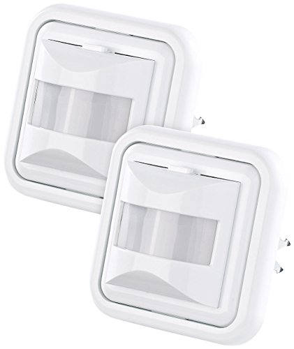 revolt Lichtsensor Schalter: 2er-Set Automatische Lichtschalter mit PIR-Bewegungsmelder (Bewegungsmelder mit Lichtsensor, Schalter 230V, Lampe mit Bewegungs Melder) von revolt