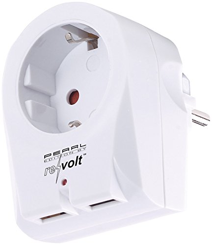 revolt USB Adapter Steckdose: 2in1-Steckdose mit 2-fach-USB-Netzteil, 2,1 A, Überspannungsschutz (Stecker, über Stromnetz, Steckdosenleiste) von revolt
