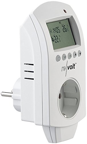revolt Steckerthermostat: Digitales Steckdosen-Thermostat für Heiz- & Klimageräte, 3.680 Watt (Frostwächter Steckdose, Zeitschaltuhr mit Thermostat, Schaltuhr mit Temperaturfühler) von revolt
