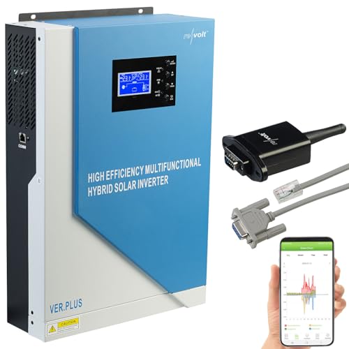 revolt Insel-Wechselrichter: Off-Grid+Solar-Inverter + WLAN-Modul, 3.500 W, 100 A, MPPT-Laderegler (Hybrid-Wechselrichter Photovoltaik, PV Hybrid Inverter) von revolt