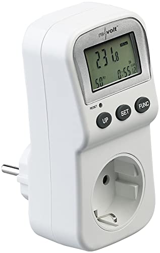 revolt Stromverbrauchsmesser: Digitaler Energiekosten-Messer & Stromverbrauchs-Zähler, 2 Tarife (Strommessdose, Digitaler Energiekostenmesser, Strommessung) von revolt