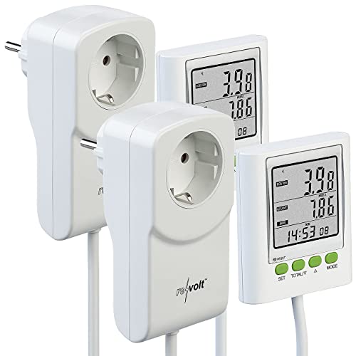 revolt Stromverbrauch Messgerät: 2er-Set Energiekosten-Messer & Stromverbrauchs-Zähler, 2 Tarife (Leistungsmesser, Energiekostenzähler, Energiekostenmess) von revolt
