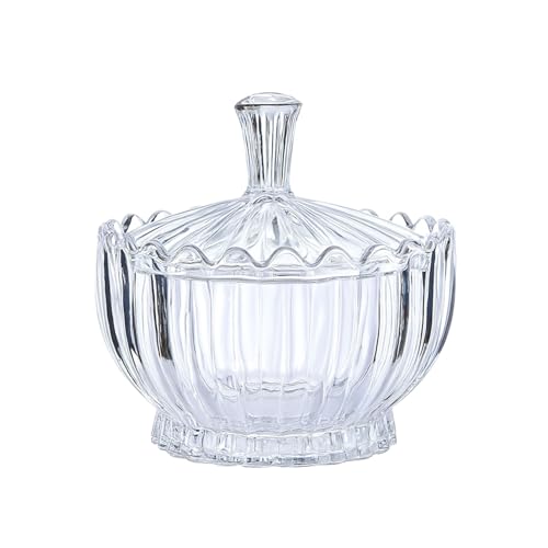 Vorratsdosen aus Glas mit Deckel – dekoratives Glas für Süßigkeiten, Schmuck, Wattestäbchen, Zahnstocher, Zahnseide, Badezimmer-Organizer, Kosmetik-Aufbewahrung, Kürbis-Design (transparent) von realideas