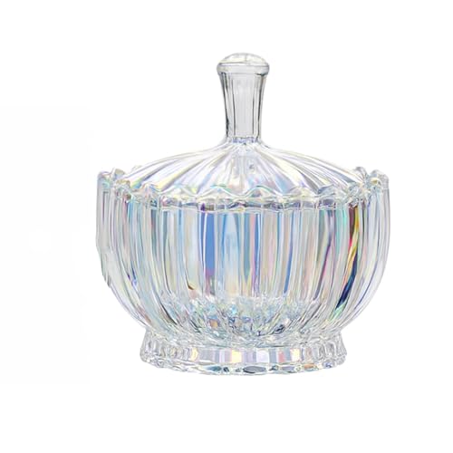 Vorratsdosen aus Glas mit Deckel – dekoratives Glas für Süßigkeiten, Schmuck, Wattestäbchen, Zahnstocher, Zahnseide, Badezimmer-Organizer, Kosmetikaufbewahrung, Kürbis-Design (Regenbogen) von realideas