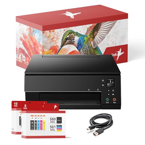 realink Bundle PIXMA TS6350a Drucker (mit Scanner und Kopierer) mit 15 XXL Druckerpatronen von realink