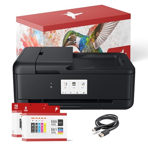 realink Bundle PIXMA TS9550 Drucker (A3 mit Scanner und Kopierer) mit 15 XXL Druckerpatronen von realink