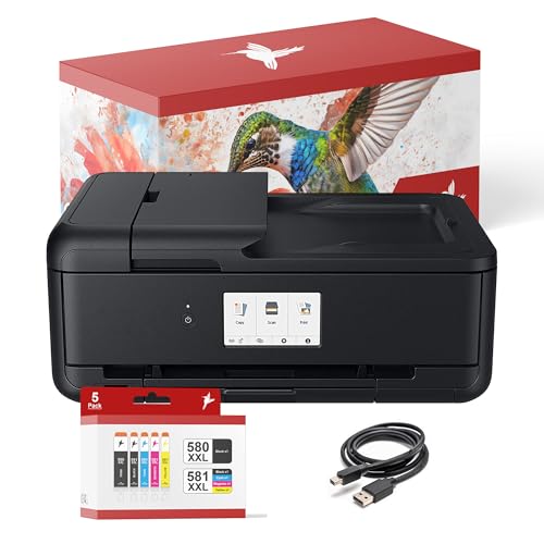 realink Bundle TS9550 Drucker (A3 mit Scanner und Kopierer) mit 5 XXL Druckerpatronen von realink