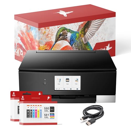 realink kompatibel mit 12 Druckerpatronen PGI-580/CLI-581 XXL passend für Tintenstrahldrucker/Mit dabei in diesem Bundle Drucker (mit Scanner, Kopierer) TS8350a von realink