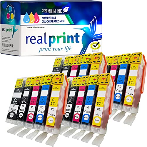 realprint 20 XL Druckerpatronen als Ersatz für PGI-570 und CLI-571 passend für Pixma TS5050 TS6050 TS8050 MG5750 MG6850 MG7750 von realprint