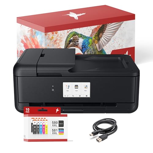realprint Set aus Multifunktionsdrucker TS9550 (A3 mit Scannen + Kopieren) inkl 10 realink Druckerpatronen kompatibel für TS9550 von realprint