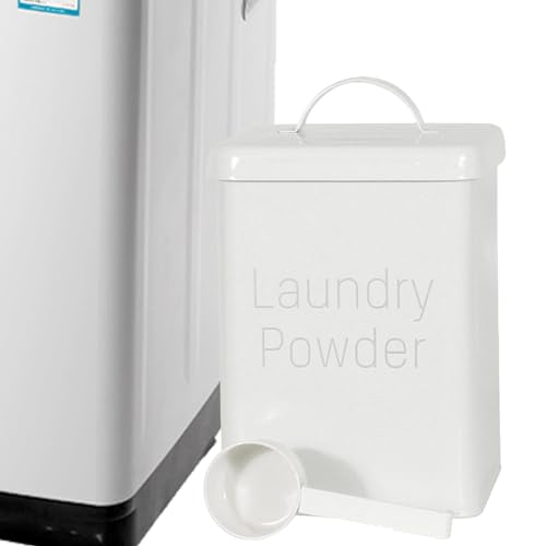 rebirthsame Waschpulver Box Mit Dosierlöffel 4L Metall Henkel Waschmittelbox Kunststoff Waschmittelbehälter Für Pulver Waschmitteldose von rebirthsame