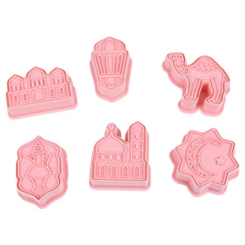 red dieny Eid Ramadan Mubarak Ausstechformen 6 Stück, Ramadan Muslim Cartoon Cookie Cutter, Mubarak Silikon Plätzchenausstecher, Backform Für Kekse Werkzeuge Eid Mubarak Par Decor von red dieny