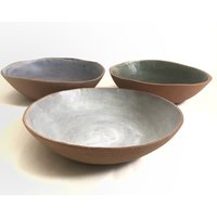 Handgefertigte Servierschüssel Aus Steingut Made To Order Matte Glasur, Rustikale Keramik von redbarnpottery