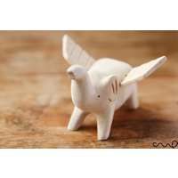 Handgemachte Hand Geschnitzte Tier Natürliche Holz Engel Elefant Mit Flügeln Handwerk Abbildung Figurine Decor von redchocol8