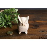 Handgeschnitzte Hölzerne Weise Eule Handgemachter Vogel-Sammelbares Ornament Home Deco von redchocol8
