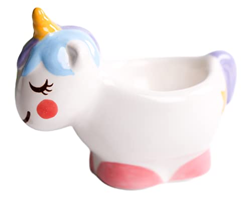 redchocol8® Eierbecher aus Keramik, handbemalt, Einhorn-Motiv, Frühstück, Esszimmer, Geschenk von redchocol8