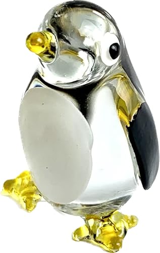 redchocol8® Kleiner kleiner handgefertigter kleiner Pinguin aus Glas, glänzend, Gartendekoration, niedliches Terrarium von redchocol8