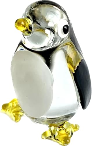 redchocol8® Handgefertigter kleiner Glaspinguin glänzend Gartendekor Miniaturornament Terrarium 1 Stück Miniatur-Tierfigur Geschenk für Naturliebhaber von redchocol8