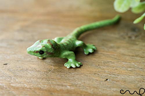 redchocol8® Mini-Eidechse, Keramik, handgefertigt, Keramikfigur, Sammlerstück, Geschenk, Miniatrue Gecko von redchocol8
