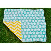 Baby Minky Decke, Aqua Und Gelb von reddthreadds