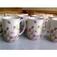 1970Er Jahre Vintage Floral New in Box Natur Garten Gesellschaft Kaffeetassen Mit 4 von rediscoverd
