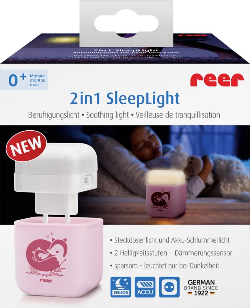 Reer LED-Nachtlicht 2 in 1 SleepLight Kirschblütenrosa von reer