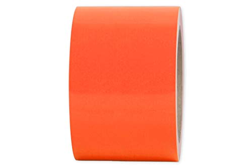 10m Rolle Fluoreszierendes PVC-Klebeband - viele Farben (u.a. gelb, orange, rot, pink, grün) – selbstklebend – versch. Breite (10, 25, 50, 75, 100 mm) – aus Orafol ORACAL 7510 (100mm x 10m, rotorange) von reflecto