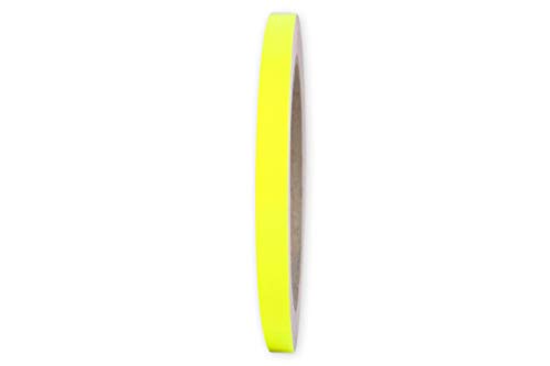 10m Rolle Fluoreszierendes PVC-Klebeband - viele Farben (u.a. gelb, orange, rot, pink, grün) – selbstklebend – versch. Breite (10, 25, 50, 75, 100 mm) – aus Orafol ORACAL 7510 (10mm x 10m, gelb) von reflecto