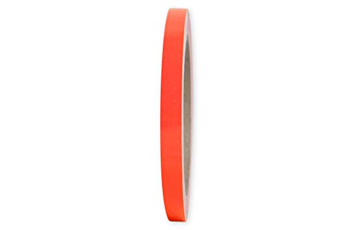 10m Rolle Fluoreszierendes PVC-Klebeband - viele Farben (u.a. gelb, orange, rot, pink, grün) – selbstklebend – versch. Breite (10, 25, 50, 75, 100 mm) – aus Orafol ORACAL 7510 (10mm x 10m, orangerot) von reflecto
