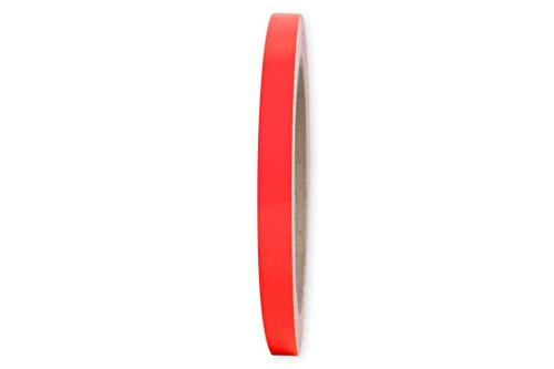10m Rolle Fluoreszierendes PVC-Klebeband - viele Farben (u.a. gelb, orange, rot, pink, grün) – selbstklebend – versch. Breite (10, 25, 50, 75, 100 mm) – aus Orafol ORACAL 7510 (10mm x 10m, rot) von reflecto