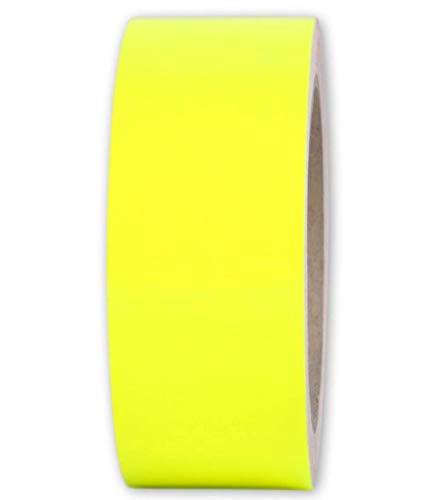 10m Rolle Fluoreszierendes PVC-Klebeband - viele Farben (u.a. gelb, orange, rot, pink, grün) – selbstklebend – versch. Breite (10, 25, 50, 75, 100 mm) – aus Orafol ORACAL 7510 (50mm x 10m, gelb) von reflecto