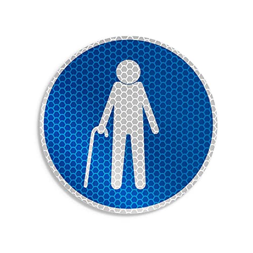 Kleiner Verkehrszeichen-Aufkleber - Mini-Verkehrszeichen - Durchmesser 10 cm - reflektierend - diverse Symbol-Aufkleber zur Kennzeichnung außen und innen (Ältere) von reflecto