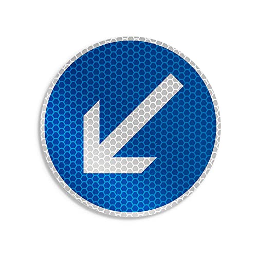 Kleiner Verkehrszeichen-Aufkleber - Mini-Verkehrszeichen - Durchmesser 10 cm - reflektierend - diverse Symbol-Aufkleber zur Kennzeichnung außen und innen (Vorgeschriebene Vorbeifahrt) von reflecto
