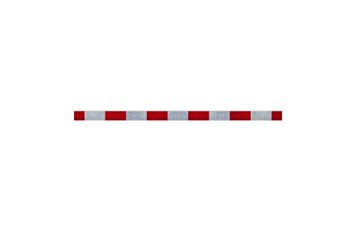 Orafol ORALITE Reflexfolie für Absperrschranken rot-weiß als 2 m Zuschnitt - Reflexionsklasse RA1 oder RA2 - reflektierende Ersatzfolie für Baustellenschranken (100 mm Breite, RA2/C) von reflecto