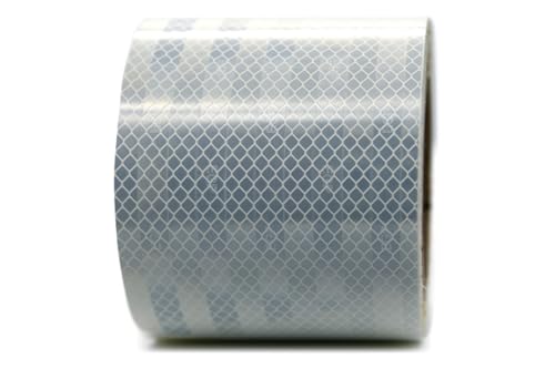 Reflexband 3430 High Intensity Prismatic (HIP) - reflektierendes Klebeband - RA1/C Reflektorband (100 mm Breite, weiß, 10 m Länge) von reflecto