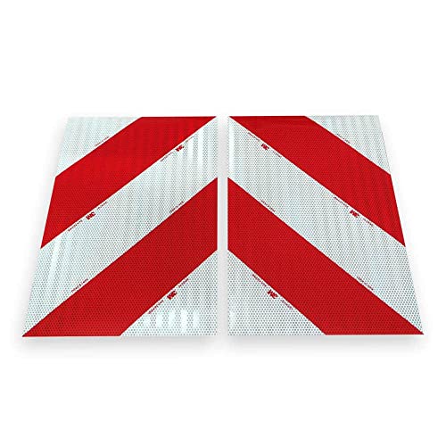 Selbstklebende Kfz Warnmarkierung | Zuschnitte aus 3M™ 823i Reflexfolie | rot weiß | nach DIN 30710, ECE 104 Klasse F, TPESC-B | RA2/C Reflexionsstärke | in vielen Varianten (2X 282mm x 423mm) von reflecto