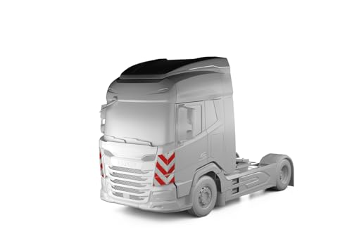 reflecto Kfz-Warnmarkierung passgenau für DAF XF ab BJ 2021 - rot-weiß, selbstklebend - aus Orafol ORALITE 5921M Reflexfolie - gemäß DIN 30710 von reflecto