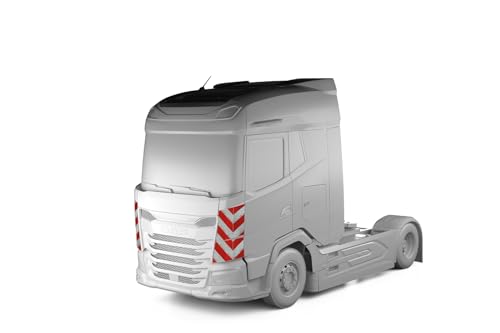 reflecto Kfz-Warnmarkierung passgenau für DAF XG ab BJ 2021 - rot-weiß, selbstklebend - aus Orafol ORALITE 5921M Reflexfolie - gemäß DIN 30710 von reflecto