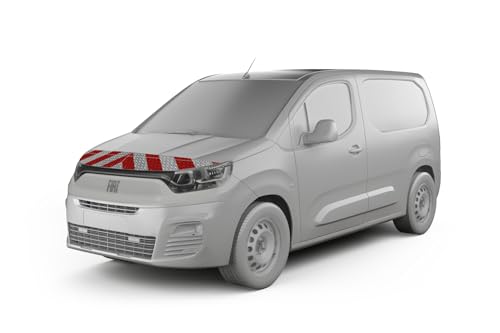 reflecto Kfz-Warnmarkierung passgenau für Fiat Doblo lang ab Baujahr 2022 - rot-weiß, selbstklebend - aus Orafol ORALITE 5921M Reflexfolie - gemäß DIN 30710 (Komplettsatz) von reflecto
