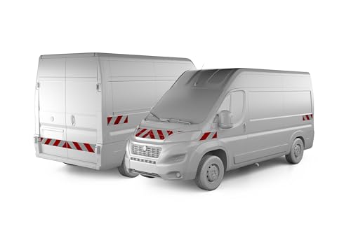 reflecto Kfz-Warnmarkierung passgenau für Fiat Ducato 250 ab Baujahr 2014 - rot-weiß, selbstklebend - aus Orafol ORALITE 5921M Reflexfolie - gemäß DIN 30710 (Komplettsatz) von reflecto