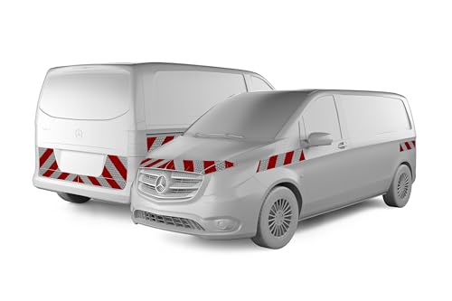 reflecto Kfz-Warnmarkierung passgenau für Mercedes Vito W447 Baujahr ab 2014 - selbstklebend aus Orafol ORALITE 5921M - gemäß DIN 30710 (Komplettsatz, mit Heckklappe) von reflecto