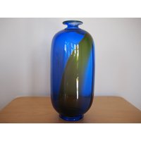 Seltene Vintage Transjo Hytta Glas Vase Flasche, Warff Ritzman Carlsson Schweden Mid-Century Modern Blenko Bitossi Raymor Dansk Danish Eames Ära von refugegallery