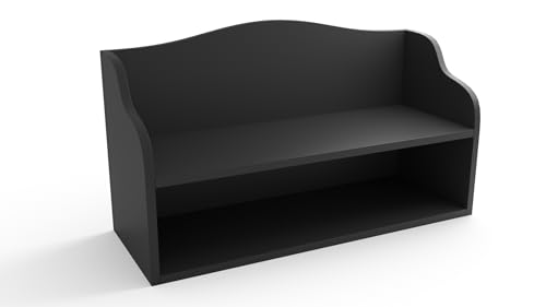 regalik Schuhbank mit Sitzfläche – Bank mit Schuhablage in Anthrazit für Flur oder Kinderzimmer – mit abgerundeten Kanten – 80x30x50 cm – Einfacher Aufbau von regalik
