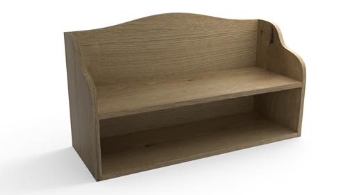 regalik Schuhbank mit Sitzfläche – Bank mit Schuhablage in Evoke Eiche für Flur oder Kinderzimmer – mit abgerundeten Kanten – 80x30x50 cm – Einfacher Aufbau von regalik