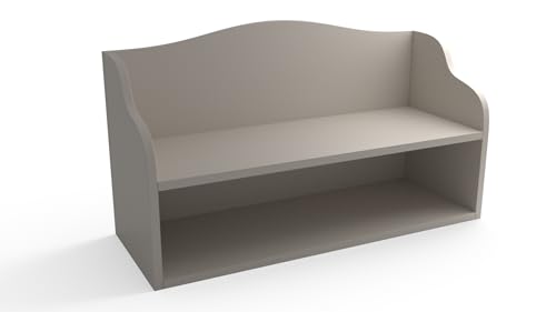 regalik Schuhbank mit Sitzfläche – Bank mit Schuhablage in Kaschmir für Flur oder Kinderzimmer – mit abgerundeten Kanten – 80x30x50 cm – Einfacher Aufbau von regalik