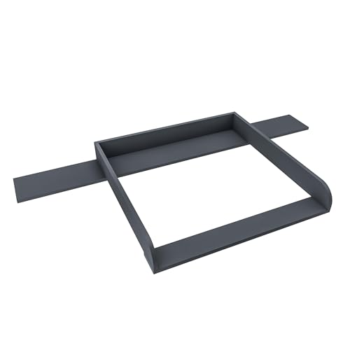 regalik Wickelaufsatz mit Platte für Hemnes von IKEA, Wickeltischaufsatz für 50x160 cm Kommoden, Abnehmbar Wickelkommode aufsatz, Abgerundeten Frontplatten, Graphit von regalik