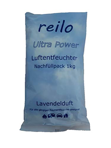 10x 1kg Ultra Power"Lavendelduft" Luftentfeuchter Granulat (Calciumchlorid) im Vliesbeutel, Nachfüllpack für Raumentfeuchter von reilo