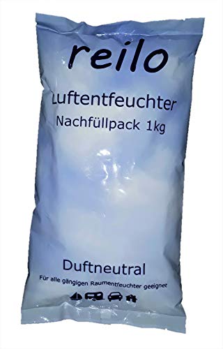 10x 1kg "reilo" Luftentfeuchter Granulat (Calciumchlorid) im Vliesbeutel, einzeln verpackt in Polybeutel, für Raumentfeuchter Boxen 900g - 1,2kg - zum attraktiven Staffelpreis - von reilo