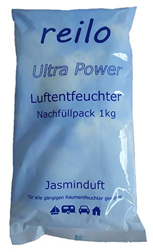 15x 1kg Ultra Power "Jasminduft" Luftentfeuchter Granulat (Calciumchlorid) im Vliesbeutel, Nachfüllpack für Raumentfeuchter von reilo