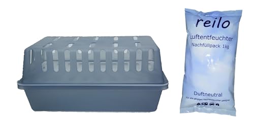 reilo Luftentfeuchter-Komplettset, 2x XXL Raumentfeuchterbox und 10x 1kg Luftentfeuchtergranulat, Raumentfeuchter im Vliesbeutel, Staffelpreis, für Auto, Schlafzimmer, Keller von reilo